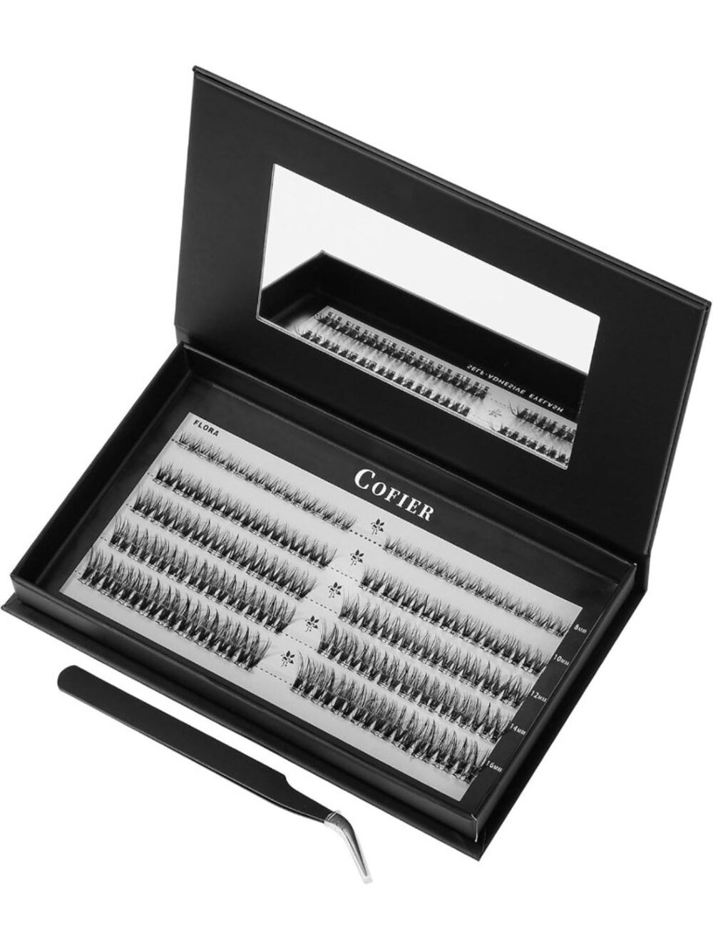 DIY Eyelash Extension Kit - 90 Pcs Wispy Lash Clusters, Glue & Tweezers, Fluffy